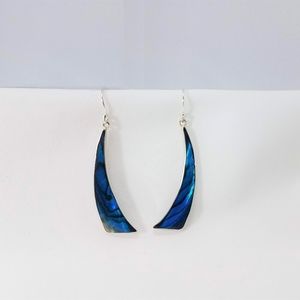 Hand Made Natural Abalone Sterling Silver Earrings